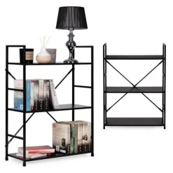 Træreol med metalramme bred LOFT, 3 hylder
