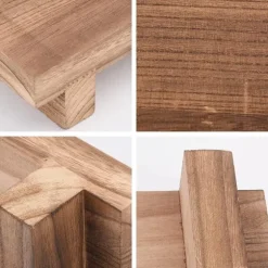 Træskammel - multifunktionel stabil skammel - massivt træ til høje senge - børn voksne - køkken stue - 25 x 18 x 7 cm (træ)