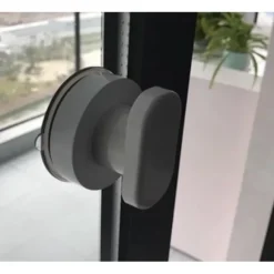 Trykstyret klæbende glas skydedør håndtag skuffe køleskabsdør garderobeskabsdør stansfrit håndtag toiletlåg håndtag sort 64 * 64 * 50mm D