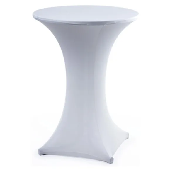 Tætsiddende Stretch Spandex Dug - Rund Form white L