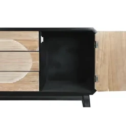 TV Møbel - Moderne - Træ - 120 cm - 3 skuffer - 2 døre - Sort Svart