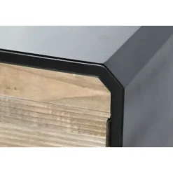 TV Møbel - Moderne - Træ - 120 cm - 3 skuffer - 2 døre - Sort Svart