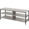 TV sidetable - AKTIVE - 110x40x45 cm - Cement effekt - Sort metalstruktur - Kan bære 30 kg - Moderne design