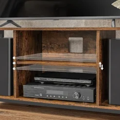 TV-bænk 120 cm med 4 hylder - Rustik brun