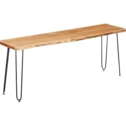 Tv-bord - GAVEDEKOR - Live Edge - Massivt træ - 140 x 37 x 52 cm - Mørkebrun Flerfärgad