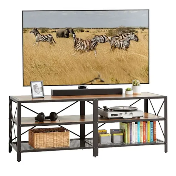 TV-bord med 4 rum, industrielt design