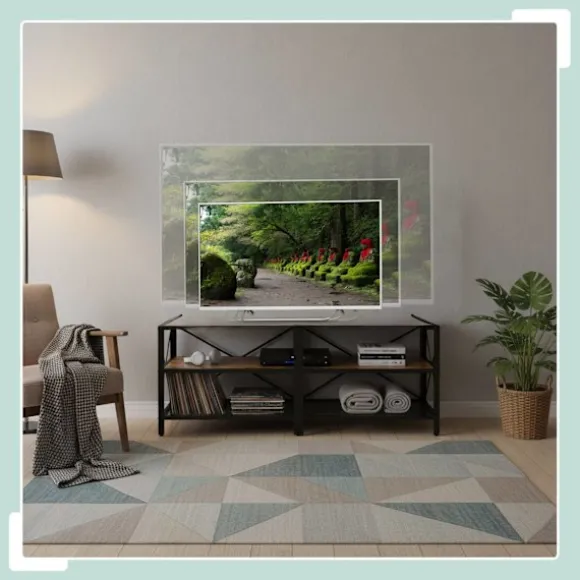 TV-bord med 4 rum, industrielt design