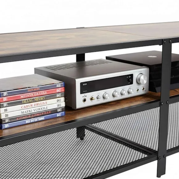 TV-bord med 4 rum, industrielt design