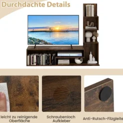 TV-bord med bogreol, passer til TV'er op til 50