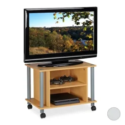 Tv-bord med hjul og 2 rum