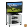 Tv-bord med hjul og 2 rum