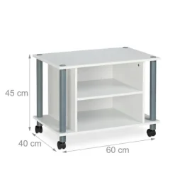 Tv-bord med hjul og 2 rum