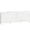 TV-bord til 75" TV, højglans hvid, 180 cm, 2 skabe