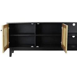 TV-møbel - Balinesisk - Fyr - 160 cm - Rattan - Sort Sort