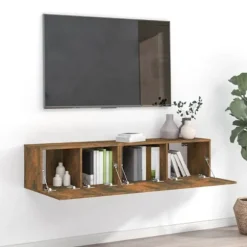 TV-møbel - Eksklusivt hjem - 2 stk - Røget eg - Ingeniørtræ rökt ek