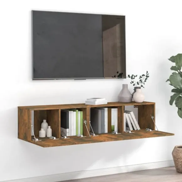 TV-møbel - Eksklusivt hjem - 2 stk - Røget eg - Ingeniørtræ rökt ek