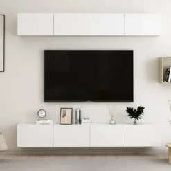 TV-møbel - Eksklusivt hjem - Mat hvid - 100 x 30 x 30 cm - Ingeniørtræ Matt vit