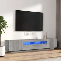 TV-møbel - Eksklusivt hjem - Sonoma grå - RGB LED - Ingeniørtræ - 100 x 35 x 40 cm Sonoma grå