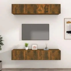 TV-møbel - Eksklusivt hjem - Røget eg - Ingeniørtræ - 4 dele (80x30x30 cm) Rökt ek