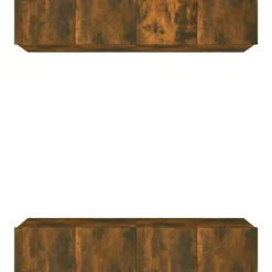 TV-møbel - Eksklusivt hjem - Røget eg - Ingeniørtræ - 4 dele (80x30x30 cm) Rökt ek