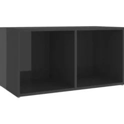 TV-møbel - Eksklusivt hjem - Glansgrå - 72 x 35 x 36,5 cm - Ingeniørtræ glänsande grå