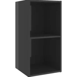 TV-møbel - Eksklusivt hjem - Glansgrå - 72 x 35 x 36,5 cm - Ingeniørtræ glänsande grå