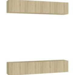 TV-møbel - Eksklusivt hjem - Sonoma eg - Ingeniørtræ - 80 x 30 x 30 cm (sæt af 4) sonoma ek