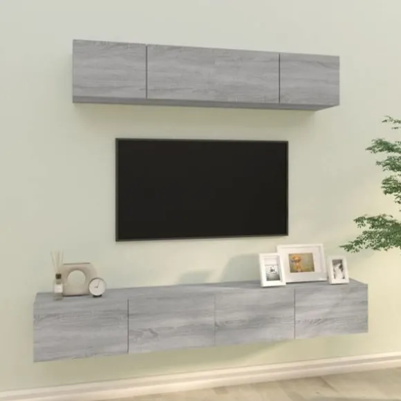 TV-møbel - Eksklusivt hjem - Vægdesign - Sæt med 4 dele (60/80 cm) - Sonoma grå Sonoma grå