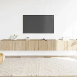 TV-møbel - Eksklusivt hjem - Sonoma eg - Væghængt design - Fugtbestandigt ingeniørtræ Sonoma ek