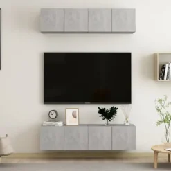 TV-møbel - Eksklusivt hjem - Betongrå - Ingeniørtræ - 60 x 30 x 30 cm Betonggrå