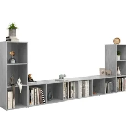 TV-møbel - Eksklusivt hjem - Betongrå - Ingeniørtræ - 107 x 35 x 37 cm Betonggrå