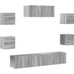 TV-møbel - Eksklusivt hjem - Sonoma grå - Væghængt design - Fugtbestandigt ingeniørtræ Sonoma grå