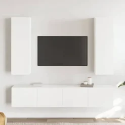 TV-møbel - Eksklusivt Hus - 4 stk - Mat Hvid - Ingeniørtræ Matt vit