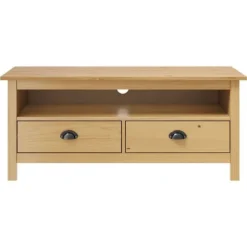TV-møbel - Hill - Massivt fyrretræ - 110 x 40 x 47 cm - 2 skuffer, 1 rum honungsbrunt
