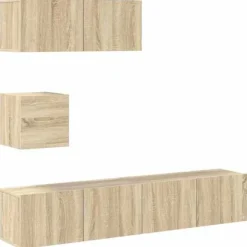 TV-møbel - Maison Exclusive TV-sæt 4 stk - Sonoma eg - Ingeniørtræ - Væghængt design Sonoma ek