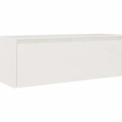 TV-møbel - TV-møbler 2 stk - Massivt fyrretræ - Hvid - 100x30x35 / 30x30x80 cm Vit