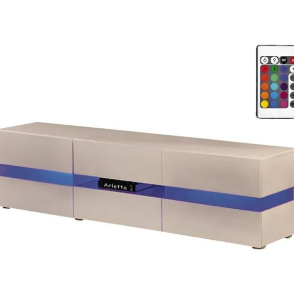 TV-møbel LED "Vida" - 177 x 39 x 45 cm - Højglans hvid Vit