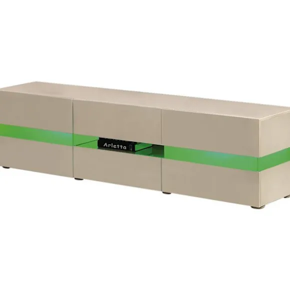 TV-møbel LED "Vida" - 177 x 39 x 45 cm - Højglans hvid Vit
