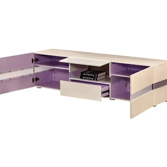 TV-møbel LED "Vida" - 177 x 39 x 45 cm - Højglans hvid Vit