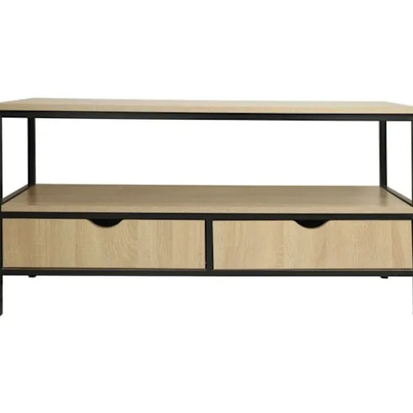TV-møbel med skuffe i industriel stil "Detroit" - 113 x 40 x 55 cm - Beige kastanj