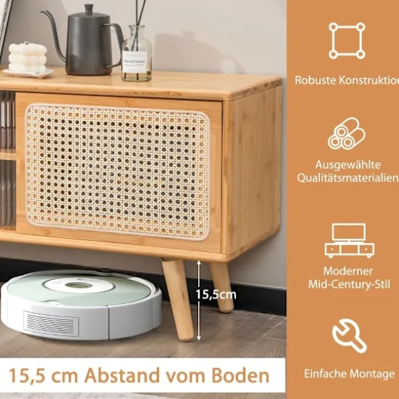 Tv-møbel Moderne tv-stander til fjernsyn op til 55 tommer 120,5 x 31 x 45,5 cm naturlig