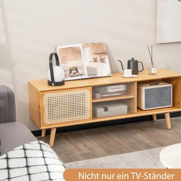 Tv-møbel Moderne tv-stander til fjernsyn op til 55 tommer 120,5 x 31 x 45,5 cm naturlig