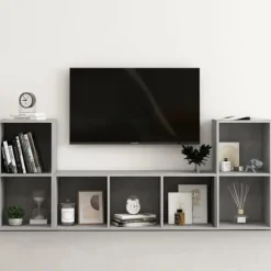 TV-møbel sæt - Maison Exclusive - 3 dele - Beton grå - Ingeniørtræ Betonggrå