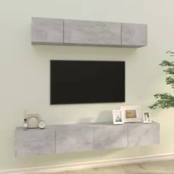 TV-møbel sæt - Maison Exclusive - 4 dele - Beton grå - Ingeniørtræ Betonggrå