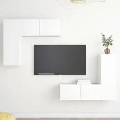 TV-møbel sæt - Maison Exclusive - Mat hvid - Ingeniørtræ - 4 dele Matt vit