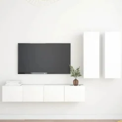 TV-møbel sæt - Maison Exclusive - 4 dele - Mat hvid - Ingeniørtræ Matt vit