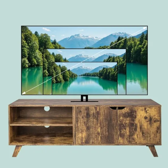 TV-skab, 6 rum, passer til tv'er op til 60 tommer