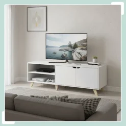 TV-skab til 60-tommer TV, 6 rum