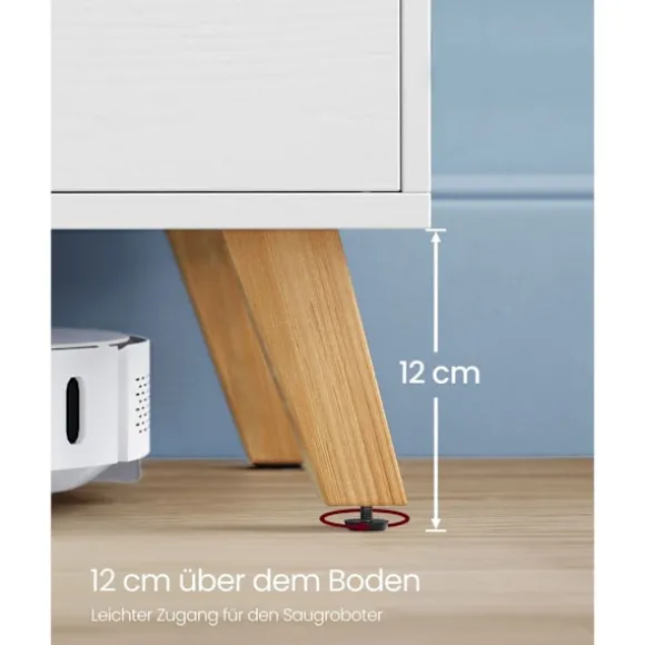 TV-skab til TV op til 65 tommer, 140 cm bredt TV-bord med 2 døre, hvid
