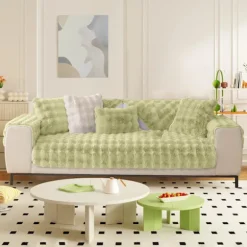Tykke Kanin Plys Sofa Betræk 1 2 3 Sæders, Sjove Fuzzy Sofa Betræk, Varmt Fløjl Sofa Pude Betræk (90x180cm)
